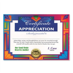 Certificate of Appreciation Award Certificates