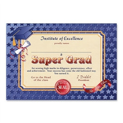 Super Grad Award Certificates (6 Certificates/Pkg)
