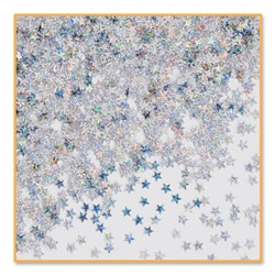 Silver Holographic Stars Confetti