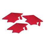 Red Grad Cap Cutouts (3/Pkg)