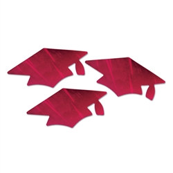 Maroon Grad Cap Cutouts (3/Pkg)