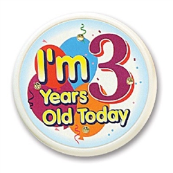 I'm 3 Years Old Today Flashing Button
