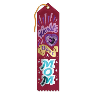 World's Best Mom Jeweled Ribbon