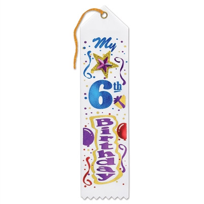 My 6th Birthday Jeweled Ribbon