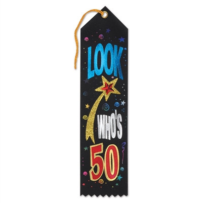 Look Who's 50 Jeweled Ribbon