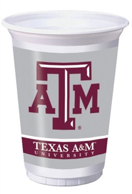 Texas A & M Plastic Cups (8/pkg)