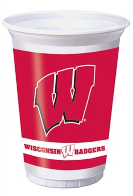 University of Wisconsin Plastic Cups (8/pkg)