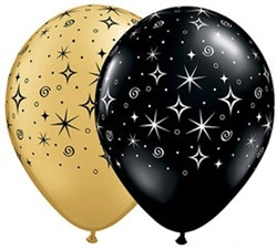 Assorted Sparkling Star Latex Balloons
