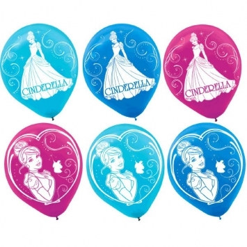 Cinderella Latex Balloons (6/pkg)