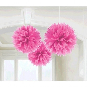 Bright Pink Fluffy Tissue Decoration