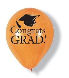 Orange Congrats Grad Latex Balloons