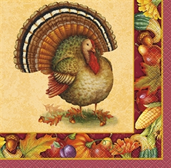 Festive Turkey Beverage Napkins (16/pkg)