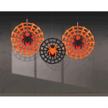 Spider Web Tissue Fans (3/pkg)