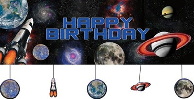 Happy Birthday Space Banner