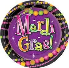 Mardi Gras Beads Dessert Plates (8/pkg)
