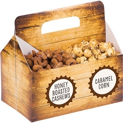The Snack Server Box with Labels comes with a divider, making it it a great way to present multiple snacks at your next beer tasting party or picnic.