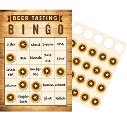 Beer Party Bingo is a fun party game to be played at beer tastings, pub crawls, or Oktoberfest events. Instructions are included for up to 10 players. Game includes ten bingo cards, and marking stickers.