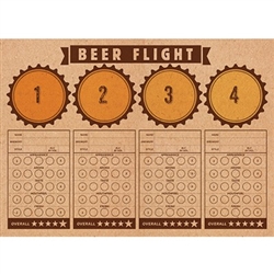 the Beer Flight Tasting Placemats are a great table accessory for your next beer tasting party! Printed areas for 4 different beers, and their corresponding tasting notes. Economical and disposable. 24 placemats per package. Printed one side.