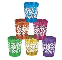 Plastic Hibiscus Print Shot Glasses (12/pkg)