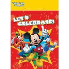 Mickey Mouse Party Loot Bags (8/pkg)