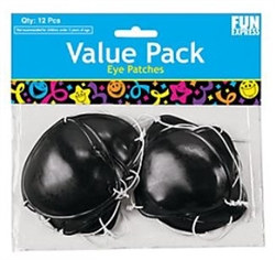Plastic Pirate Eye Patches (12/pkg)
