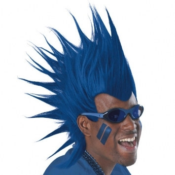 Blue Mohawk Wig