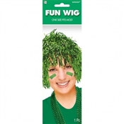 Green Pom Pom Tinsel Wig