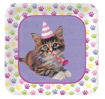 Cat Birthday Dessert Plates (8/pkg)