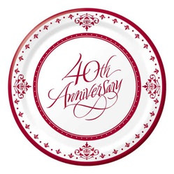 40th Anniversary Dessert Plates (18/pkg)