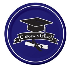 Purple Congrats Grad Plates