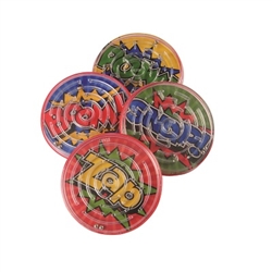 When it comes to superhero party favors, a Hero Maze Puzzle is the way to go! These mazes may be small, but they can get pretty tricky! All you have to do is get the two little metal balls from the start of the maze to the inner-most circle. 12 per pack.