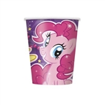 The My Little Pony Cups are a coated paper beverage cup featuring Pinkie Pie and a few of her friends. Each cup holds up to 9 ounces of your favorite hot or cold beverage. Eight cups per package.