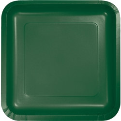 Hunter Green Square Dessert Plates