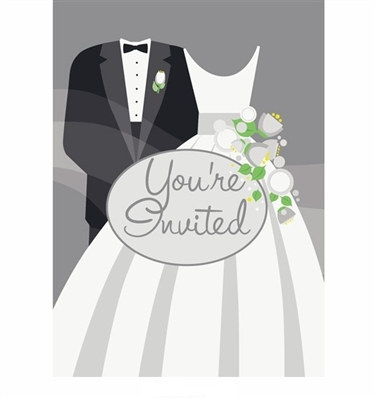 Silver Wedding Invitations (8/pkg)