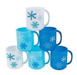 Plastic Snowflake Mug (Assorted Colors)