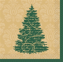 These 2-ply Elegant Christmas Beverage Napkins feature a sophisticated green border with a Christmas tree on it. The package comes with 16 festive and fun napkins.