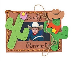 Foam Western Photo Frame Magnet Craft Kit (12/pkg)