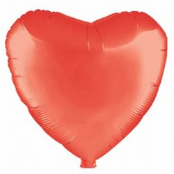 Red Metallic Mylar Heart Balloon