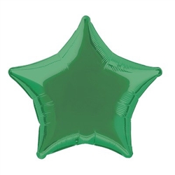 The Green Foil Star Balloon 20" is made of foil and measures approximately 20 inches when fully inflated. Green on both sides. One balloon per package. Fill with helium