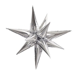 Make a statement with this Silver Jumbo 39" Star Burst Balloon. Perfect for so many occasions, the multi-pointed metallic foil star burst measures a whopping 39.3 inches when fully inflated! Assembly required - instructions included.
