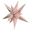 The 40" Rose Gold Star Burst Balloon is made of a shiny rose gold foil material. Measures approximately 40 inches when inflated. Sold one per package. Do not over inflate. Quick and easy assembly- instructions included.