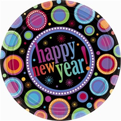 Happy New Year Dots Dessert Plates (8/pkg)