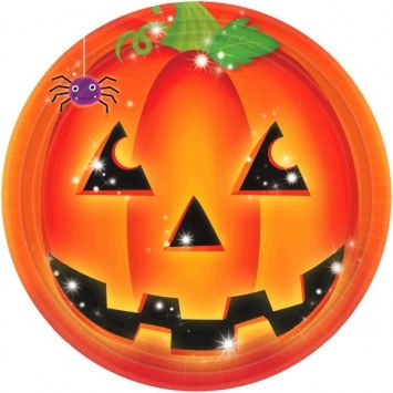 Halloween Pumpkin Lunch Plates (8/pkg)