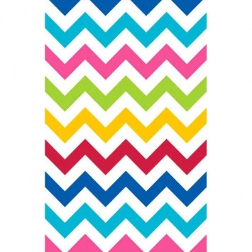 Multi-Color Chevron Tablecover (1/pkg)