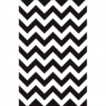 Black and White Chevron Tablecover (1/pkg)