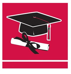 Red Congrats Grad Beverage Napkins