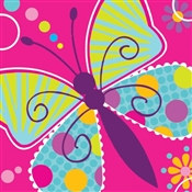 Butterfly Birthday Beverage Napkins (16/pkg)