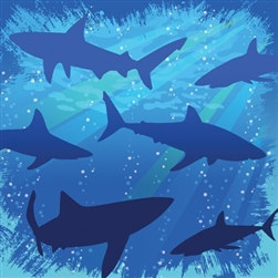 Shark Beverage Napkins (16/pkg)