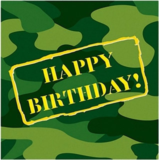 Camo Happy Birthday Lunch Napkins (16/pkg)