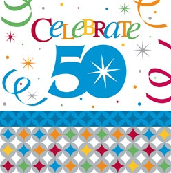 Birthday Celebration 50th Lunch Napkins (16/pkg)